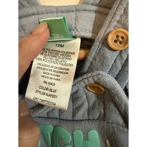 Disney Baby 12M (12 Months) Baby Unisex Stitch Aloha Snap Overalls - Picture 6 of 10